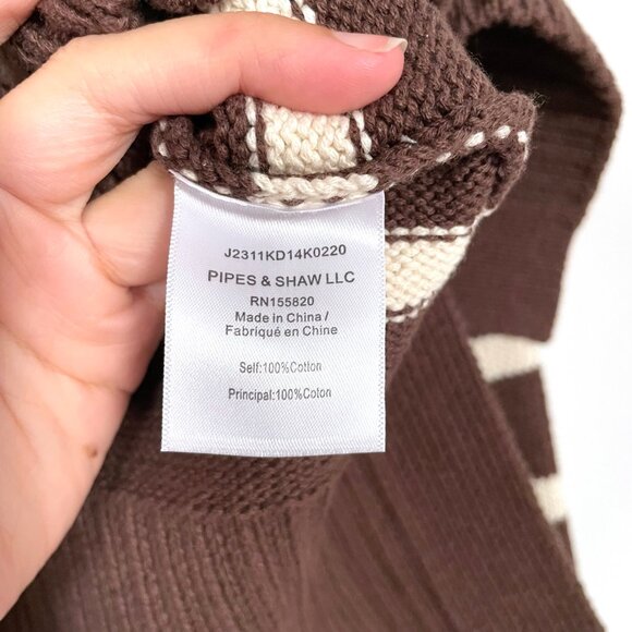 NWOT Veronica Beard Lancetti Striped Cotton Turtleneck Sweater Brown Size S - Picture 5 of 5